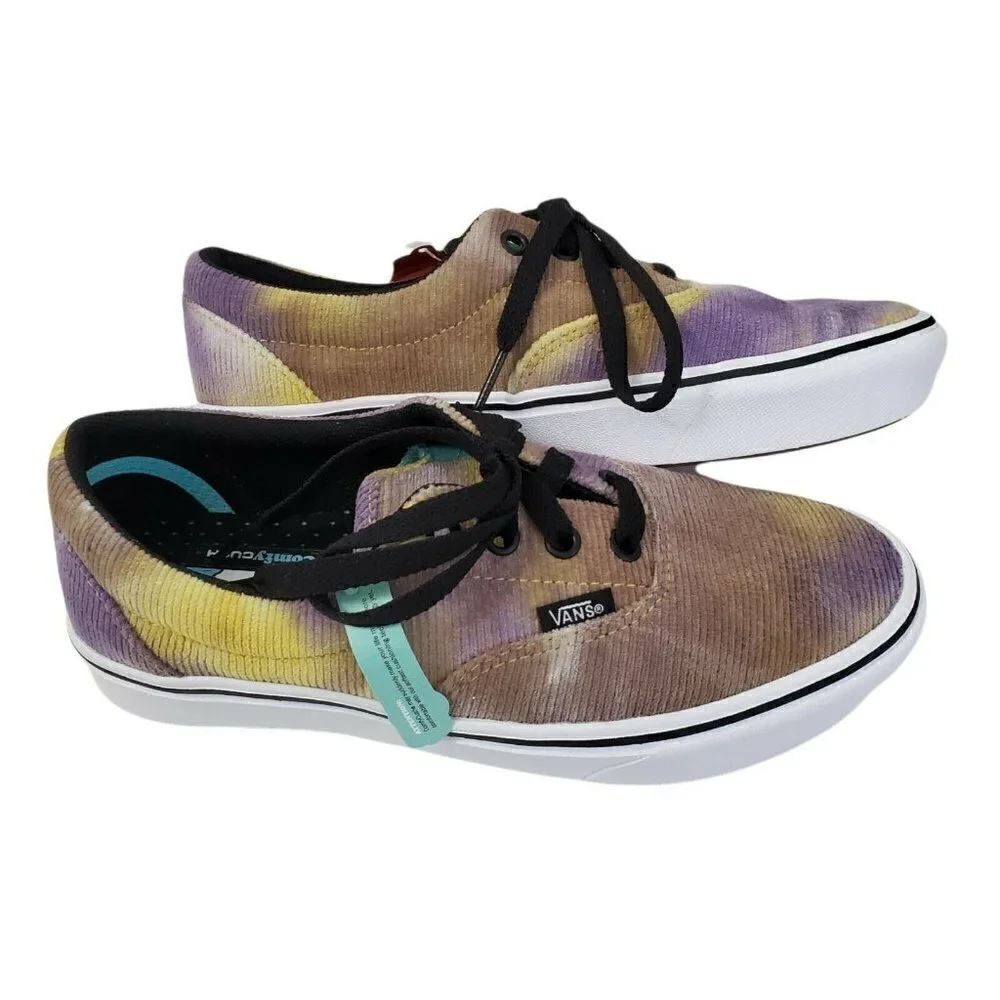 VANS Comfycush Shoes Womens 7 Mens‎ 5.5 Blotched Purple Velvet White NWT